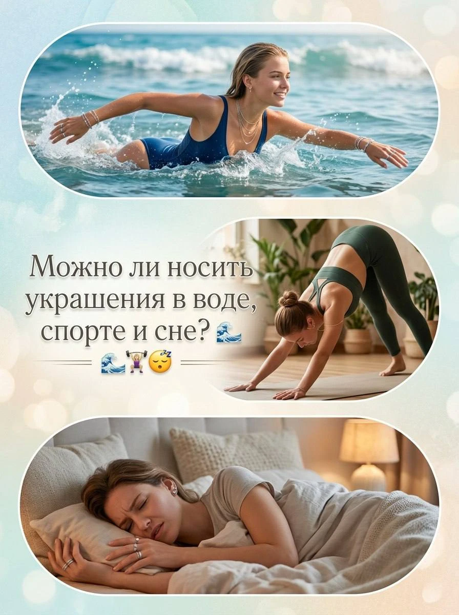 Можно ли носить украшения в воде, спорте и сне?